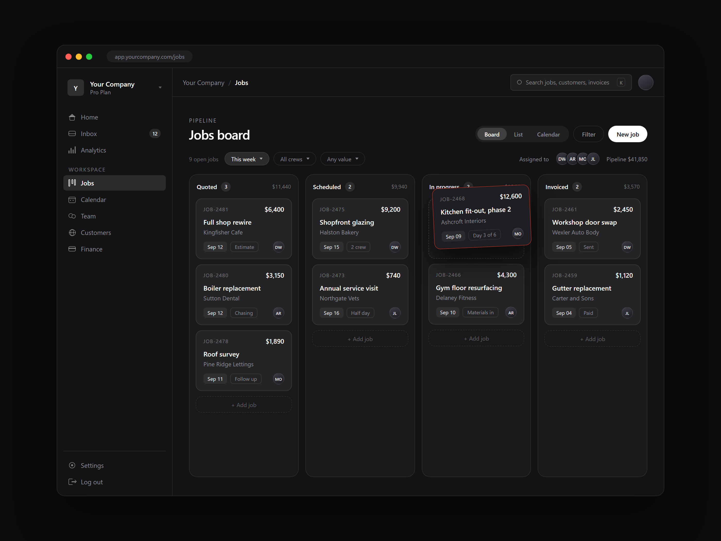 A jobs board