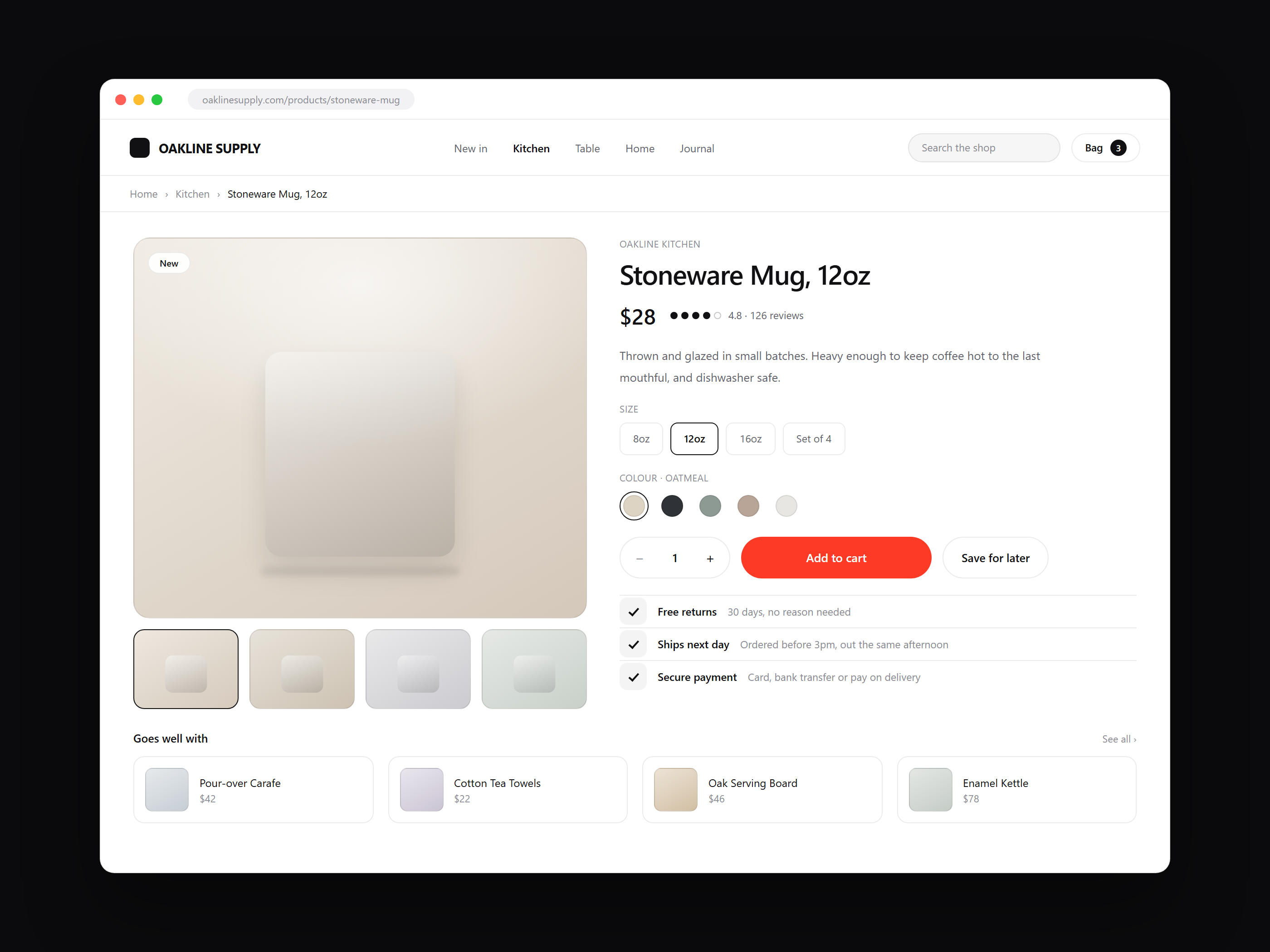 A product page