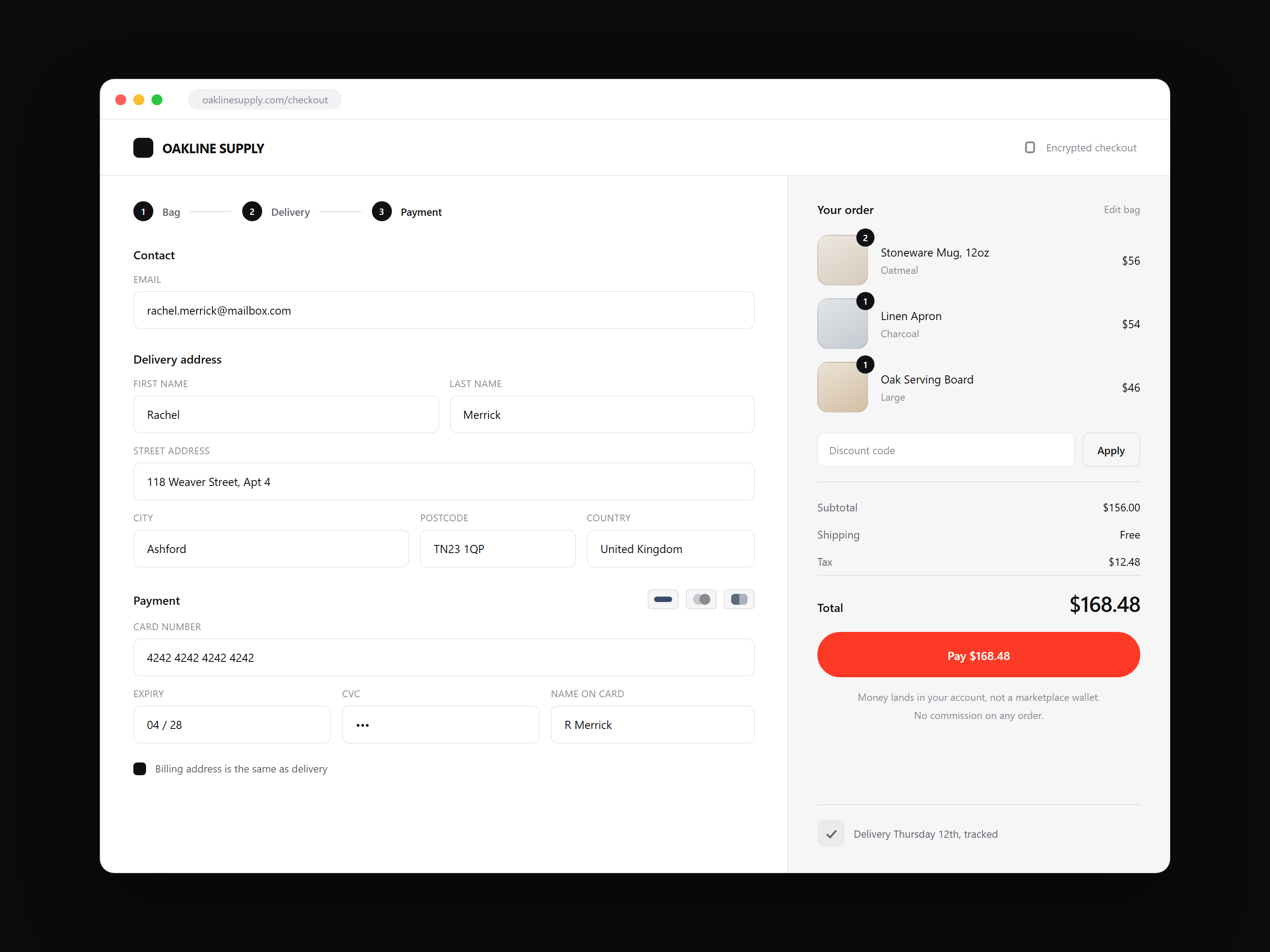 Cart and checkout