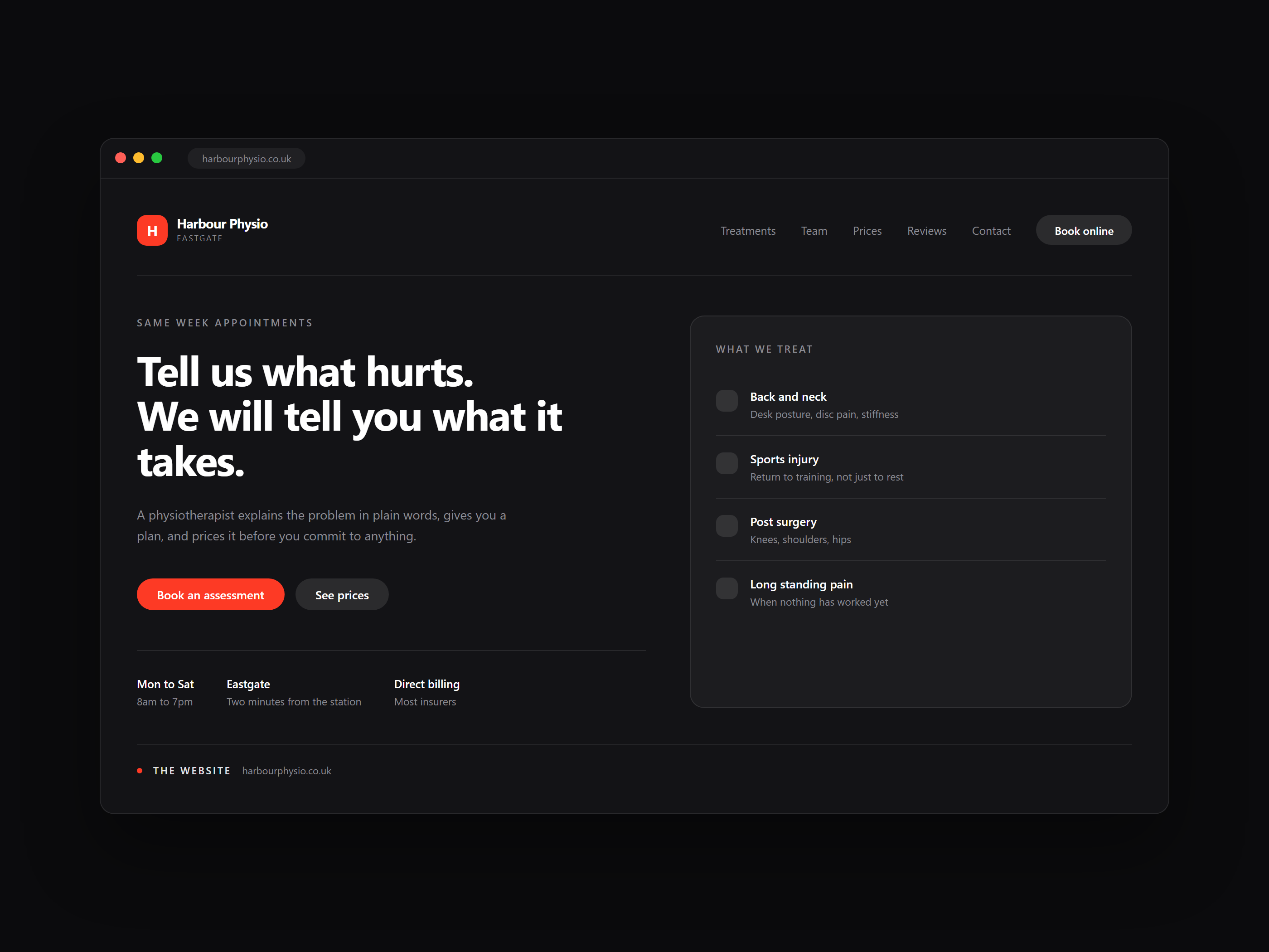 One clinic's website